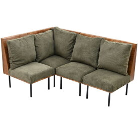B.Bファニシング｜B.B FURNISHING infinite　三人掛けL型ソファー　コーデュロイグリーン　IFSE0325COGRN infinite 【メーカー直送・代金引換不可・時間指定・返品不可】