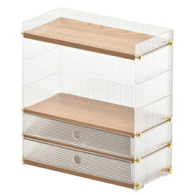 B.Bファニシング｜B.B FURNISHING アクリル　引出し収納棚　2段　ナチュラル　ONLS0346PLNAT【北海道・沖縄・離島配送不可】 【メーカー直送・代金引換不可・時間指定・返品不可】