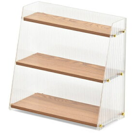 B.Bファニシング｜B.B FURNISHING アクリル　三角収納棚　3段　ナチュラル　ONLS0347PLNAT 【メーカー直送・代金引換不可・時間指定・返品不可】