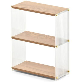 B.Bファニシング｜B.B FURNISHING アクリル　収納棚　3段　ナチュラル　ONLS0348PLNAT 【メーカー直送・代金引換不可・時間指定・返品不可】