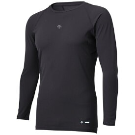 デサント｜DESCENTE メンズ 丸首長袖アンダーシャツ ブラック DB5SUD20M [メンズ /Sサイズ]