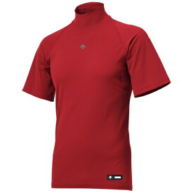 デサント｜DESCENTE メンズ ハイネック半袖アンダーシャツ レッド DB5SUD11M [メンズ /Mサイズ]