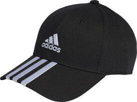 アディダス｜adidas 男女兼用 スリーストライプス コットンツイル ベースボールキャップ ブラック DKH29 [ユニセックス /OSFZサイズ(54-57cm)]