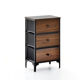 B.Bファニシング｜B.B FURNISHING ターンチェスト 3段　ダークブラウン　RVLS0283KIDBR Reversible Vintage【キャンセル・返品不可】 【メーカー直送・代金引換不可・時間指定・返品不可】
