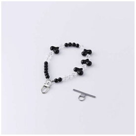 ELECOM｜エレコム スマホストラップ ハートビーズ ハンドストラップ 手首 落下防止 かわいい おしゃれ ストラップホルダーシート付き iPhone/Android対応 携帯ストラップ ブラック P-STHBEHBK