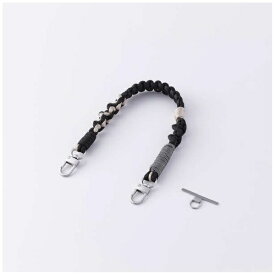 ELECOM｜エレコム スマホストラップ 編みロープタイプ ハンドストラップ 手首 落下防止 ストラップホルダーシート付き iPhone/Android対応 携帯ストラップ ブラック P-STHKNBK