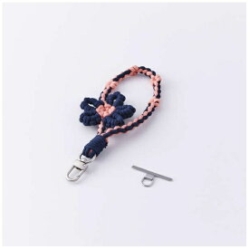 ELECOM｜エレコム スマホストラップ フラワーモチーフ ハンドストラップ 手首 落下防止 軽量 ストラップホルダーシート付き iPhone/Android対応 携帯ストラップ ネイビー P-STHKNFNV