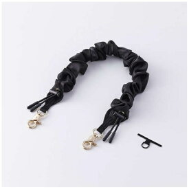 ELECOM｜エレコム スマホストラップ シュシュ風デザイン ハンドストラップ 手首 落下防止 軽量 長さ調整可 ストラップホルダーシート付き iPhone/Android対応 携帯ストラップ ブラック P-STHSCEBK