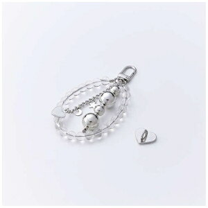 ELECOM|エレコム スマホチャーム ガラスビーズ ストラップ 強力粘着 ハート型チャームホルダー付 落下防止 スマホケース用 おしゃれ クリア P-STKHBECL