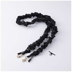 ELECOM｜エレコム スマホストラップ シュシュ風デザイン 軽量 ショルダー 首掛け 長さ調整可 ストラップホルダーシート付 iPhone/Android対応 落下防止 ブラック P-STSDH1SCEBK