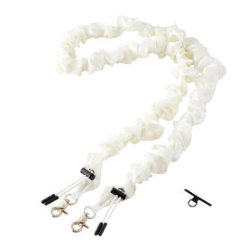 ELECOM｜エレコム スマホストラップ シュシュ風デザイン 軽量 ショルダー 首掛け 長さ調整可 ストラップホルダーシート付 iPhone/Android対応 落下防止 アイボリー P-STSDH1SCEIV