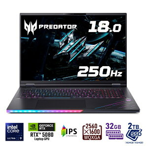 ACERbGCT[ Q[~Om[gp\R Predator(RTX 5080) PH18-73-H932Z58/E [18.0^ /Windows11 Home /intel Core Ultra 9 /F32GB /SSDF1TB /Microsoft 365 Personal /pŃL[{[h /2025N7f]