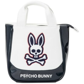 サイコバニー｜Psycho Bunny ラウンドバッグ EXCLUSIVE EDITION ホワイト PBMG5FB1 [横幅22×マチ12×高さ23cm]