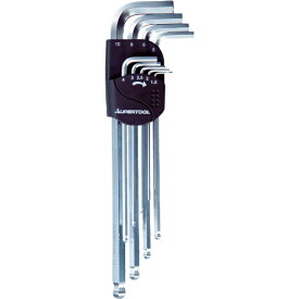 スーパーツール｜SUPER TOOL エクストラロングボールポイント六角棒レンチ（9本組）1.5~10mm　HKXB9S