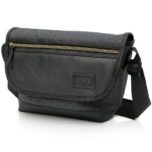 ファインプラス|FINE PLUS 0411518 コンビ合皮 ミニメッセンジャー EDWIN BLACK-1 22269303