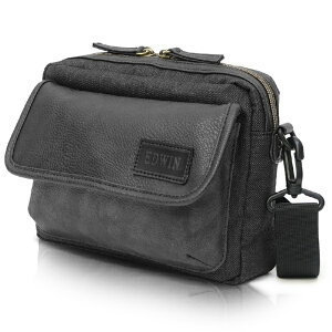 ファインプラス|FINE PLUS 0411517 コンビ合皮 ミニショルダー EDWIN BLACK-1 22269304