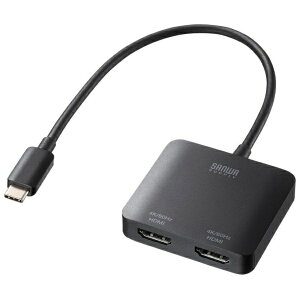 TTvCbSANWA SUPPLY fϊA_v^ 4K/60HzΉ DisplayPort Alternate ModeΉ g/zo P[u20cm[USB-C IXX HDMIx2] 4KΉ(iPadOS/iOS/Mac/Windows11Ή) AD-ALCMST2HD2