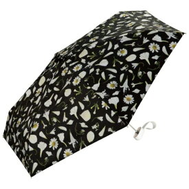 ワールドパーティー｜WPC. 折りたたみ傘 フラワープリントタイニー plantica×Wpc． ブラック×オフ PLP003-001-102 [日傘 /47cm]