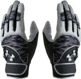 アンダーアーマー｜UNDER ARMOUR メンズ ベースボール UAアンディナイアブル プロ バッティンググローブ Black×Silver 6001006 [メンズ /両手装着用 /Lサイズ]