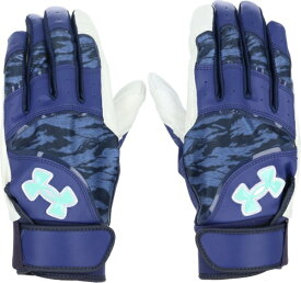 アンダーアーマー｜UNDER ARMOUR メンズ ベースボール UAアンディナイアブル プロ バッティンググローブ Midnight Navy×Comet Green 6001006 [メンズ /両手装着用 /Lサイズ]