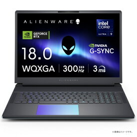 DELL｜デル ゲーミングノートパソコン Alienware 18 Area-51(RTX 5080) リキッド ティール NAA108-FNE [18.0型 /Windows11 Home（英語版） /intel Core Ultra 9 /メモリ：32GB /SSD：1TB /英語版キーボード /2025年夏モデル]