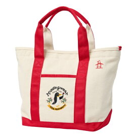 マンシングウェア｜Munsingwear 【70周年記念】TAROUT & SODEKAHO カートバッグ ホワイト×レッド MG5FTT46U [高さ25cm×幅22-33cm×底マチ13cm、持ち手高さ12cm /350g]