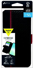 エアージェイ｜air-J iPhone 17 Proケース Magsafe対応手帳型ケース カーボン/レッド ACP25PPBCBR