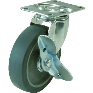 ユーエイキャスター|YUEI CASTER キャスター自在車ストッパー付 65径エラストマー車輪 E65ELS