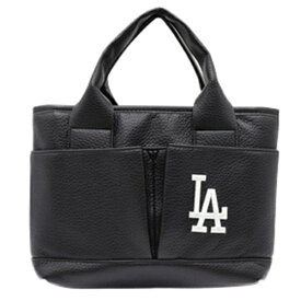 イーカム｜E-COME MLB 合皮 ミニトートバッグ BLACK×WHITE LA-TTBM04 [縦19cm×横25cm×マチ14.5cm]