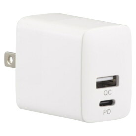 オーム電機｜OHM ELECTRIC AudioComm AC充電器 PD対応Type-C+QC対応Type-A AudioComm ホワイト MAV-AQP20W-W [2ポート /USB Power Delivery対応]