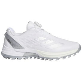 アディダス｜adidas レディース ゴルフシューズ アディゼロ ZG ローカット ボア スパイクレス ADIZERO ZG LOW CUT BOA SPIKELESS Cloud White×Silver Metallic×Grey Two OMX78 [レディース /23.5cm /幅:2E]【返品交換不可】