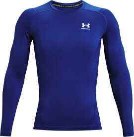 アンダーアーマー｜UNDER ARMOUR メンズ UAヒートギアアーマー コンプレッション ロングスリーブ シャツ Royal×White 1361524 [メンズ /LG/XLサイズ]【返品交換不可】