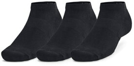 アンダーアーマー｜UNDER ARMOUR 男女兼用 UAトレーニング コットン ローカット ソックス (3足セット) Black×Black×White 1386312 [ユニセックス /LGサイズ]【返品交換不可】