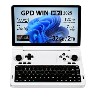 GPDbW[s[fB[ |[^uQ[~OPC GPD WIN Mini 2025 zCg GPDMINI-25WH-3220R [7.0^ /Windows11 Home /AMD Ryzen AI 9 /F32GB /SSDF2TB /pŃL[{[h /2025N3f]