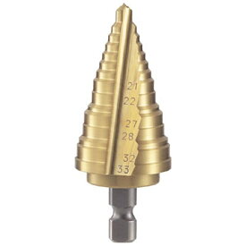 トラスコ中山｜TRUSCO NAKAYAMA 電気設備用ステップドリル　2枚刃チタンコーティング　21〜33mm　NMS33EG