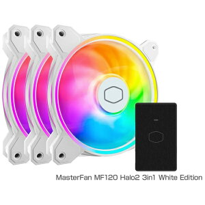 COOLER MASTER�b�N�[���[�}�X�^�[ �P�[�X�t�@��x3 [120mm /2050RPM]�{�R���g���[���[ MasterFan MF120 Halo2 3in1 �z���C�g MFL-B2DW-213P2-R2