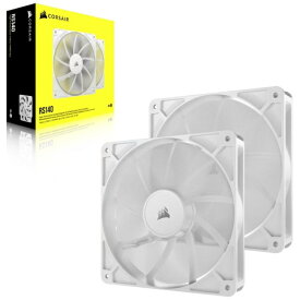 CORSAIR｜コルセア ケースファンx2 [140mm /1700RPM] RS140 WHITE Dual Fans ホワイト CO-9050195-WW