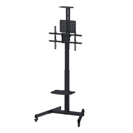 キングジム｜KING JIM モニタースタンド [1画面 /32〜75インチ] キャスター付き L FMN120 FMN120-BK