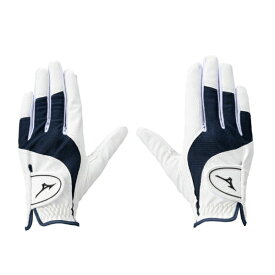 mizuno｜ミズノ レディース ゴルフグローブ エフィル EFIL ホワイト×ネイビー 5MGWB554 [レディース /両手装着用 /19cm]