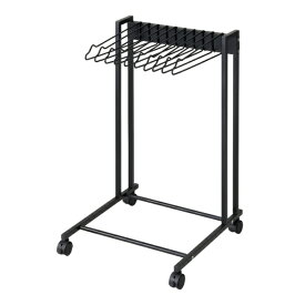 伸晃｜SHINKO スラックスハンガーラック 10本掛け キャスター付き ブラック KP-SH10-BK