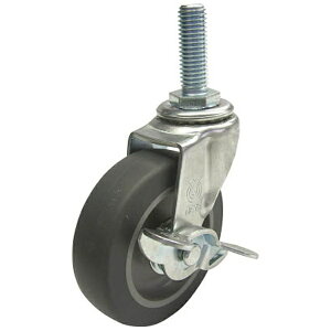 ユーエイキャスター|YUEI CASTER ねじ込みキャスター自在車ストッパー付 65径エラストマー車輪 LT65ELSM1235