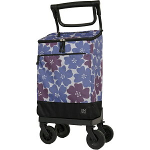 GRANMARIE|グランマリー ショッピングカート 4輪 保冷保温機能付き 約24L フラワーブルー GM-125-F.BL