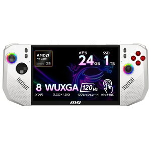 MSI�b�G���G�X�A�C �|�[�^�u���Q�[�~���OPC Claw A8 BZ2EM [Ryzen Z2 Extreme �u���b�N���z���C�g�iPolar Tempest�j CLAW-A8-BZ2EM-401JP [8.0�^ /Windows11 Home /�������F24GB /SSD�F1TB /2025�N8�����f��]