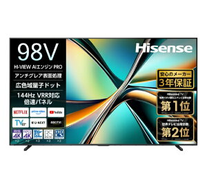 Hisense�b�n�C�Z���X �t���e���r 98U6R [98V�^ /Bluetooth�Ή� /4K�Ή� /BS�ECS 4K�`���[�i�[���� /YouTube�Ή�]