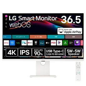 LG｜エルジー USB-C対応 PCモニター 36.5型 LG Smart Monitor ホワイト 37U730SA-W [4K(3840×2160） /ワイド /60Hz]