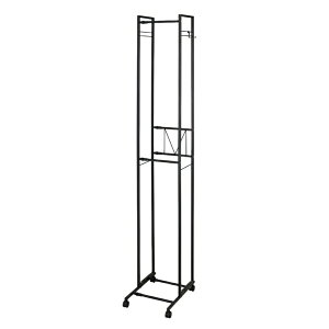 伸晃|SHINKO ハンガーラック 2段 スリム 伸縮タイプ キャスター付き 衣類 収納 ブラック KP-2HS-BK【キャンセル・返品不可】