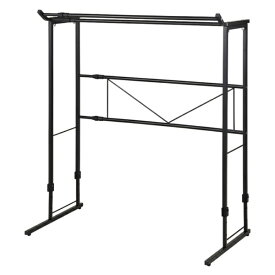 伸晃｜SHINKO ダブルハンガーラック 伸縮タイプ 衣類 押入れ 収納 ブラック KP-DH-BK【キャンセル・返品不可】