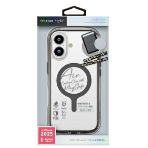 PGA�b�s�[�W�[�G�[ iPhone 17 �P�[�X MagSafe�Ή� �G�A�N�b�V�����P�[�X Premium Style �O���t�@�C�g PG-25AMA01BK