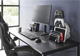 山崎実業｜Yamazaki 仕切りが動くゲーム機＆コントローラースタンド スマート ブラック 01687