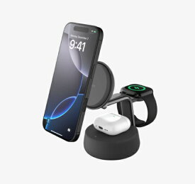 【エントリーで最大2万ポイント当たる｜4/23まで】 BELKIN｜ベルキン UltraCharge Pro Qi2 25W 3-in-1マグネット式充電ドック チャコール WIZ040dqCH [マルチ型 /Qi2 25W対応]